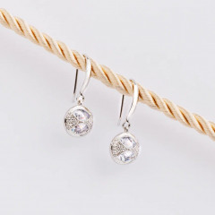 Серьги посеребренные с камнем - Фото 2