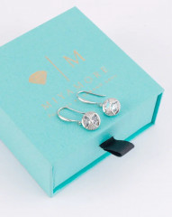 Серьги посеребренные с камнем - Фото 4