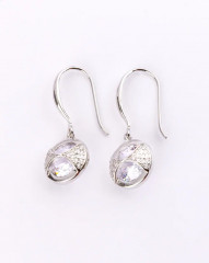 Серьги посеребренные с камнем - Фото 5