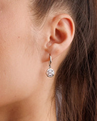 Серьги посеребренные с камнем - Фото 6