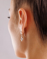 Серьги посеребренные с камнем - Фото 8