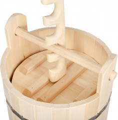 Кадка из липы для воды и заготовки солений (10 л) с замком и гнётом - Фото 3