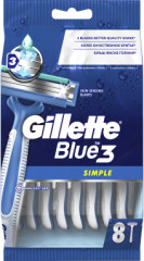 Бритвы одноразовые Gillette Blue Simple 3, 8 шт - Фото 1