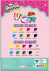 Набор для творчества «Шопкинс», картон (10 л, 10 цв) + цветная бумага (16 л, 8 цв) - Фото 1
