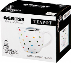 Чайник заварочный с ситом и металлической крышкой (1200 мл) - Фото 1