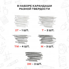 Набор карандашей чернографитных - Фото 2