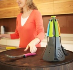 Набор кухонных инструментов на подставке (7 предметов), разноцветный - Фото 1