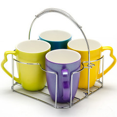 Набор чашек на металлической подставке (5 предметов, 350 мл) - Фото 2