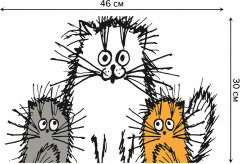 Комплект салфеток «Мохнатые коты» - Фото 1