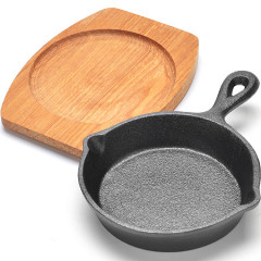 Сковорода с деревянной подставкой - Фото 1