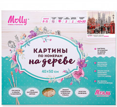 Набор для раскрашивания по номерам на дереве «Лондонский транспорт» (40×50 см) - Фото 1