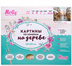 Набор для раскрашивания по номерам на дереве «Окно в Париж» (40×50 см) - Фото 1