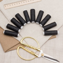 Набор ниток швейных №50/2, цвет черный - Фото 3