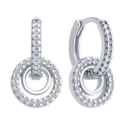 Серьги из серебра с фианитами