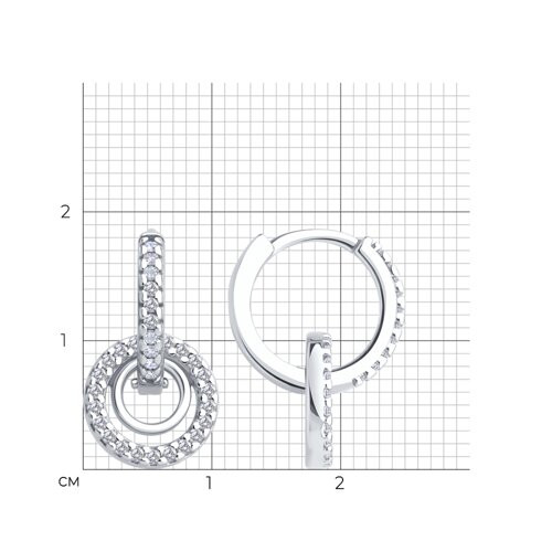 Серьги из серебра с фианитами