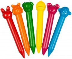 Мелки пластиковые «Зоопарк» (6 цветов) - Фото 1