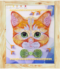 Квиллинг-панно «Рыжий котенок» - Фото 2
