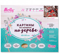 Набор для раскрашивания по номерам на дереве «Снегири» (40×50 см) - Фото 1