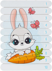 Пазл деревянный-палочки «Зайка» - Фото 1