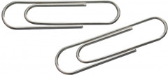 Скрепки канцелярские (никелированные, 50 мм, 100 шт.) - Фото 1