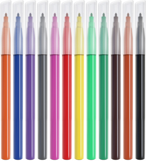 Фломастеры (смываемые, 12 цветов)