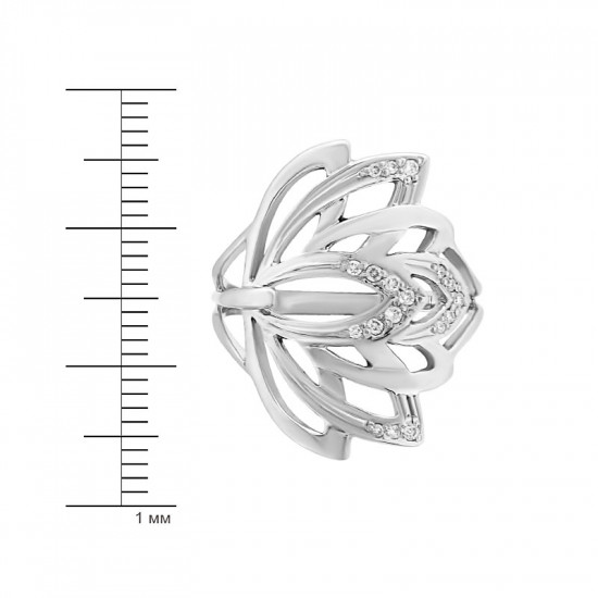 Кольцо из  серебра с бриллиантами