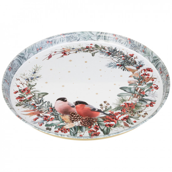 Поднос сервировочный «Снегири»