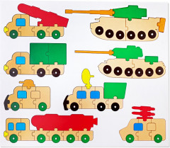 Конструктор-пазл для детей «Военная техника» - Фото 1