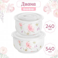 Набор салатников с крышками «Диана» - Фото 1