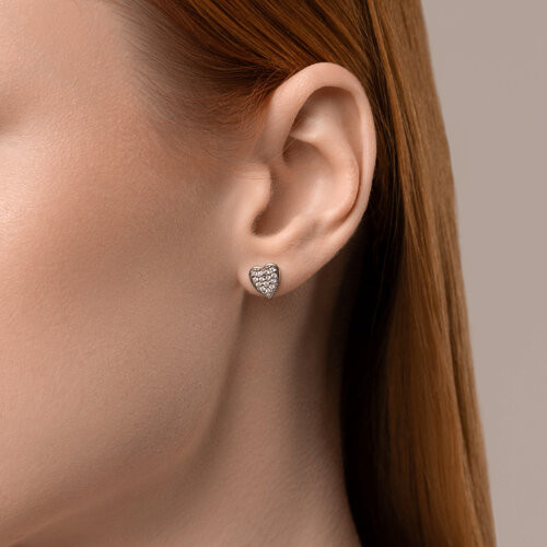 Серьги из серебра с фианитами