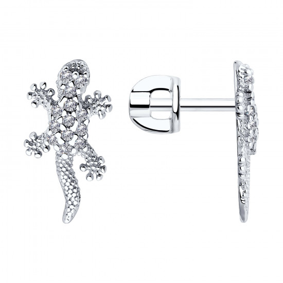 Серьги из серебра с фианитами