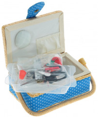 Шкатулка для рукоделия с подносом и набором для шитья - Фото 3