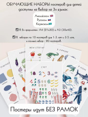 Набор из 10 постеров на английском языке для детей формат А4 без ламинирования 1-3 г. - Фото 3