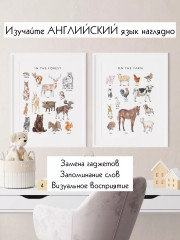 Набор из 10 постеров на английском языке для детей формат А3 с ламинированием 1-3 г. - Фото 2