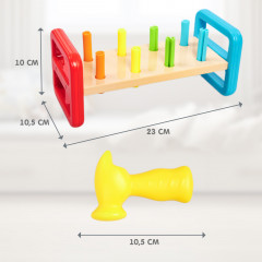 Игрушка развивающая «Забивалка. Радужные столбики» с молотком - Фото 2