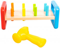 Игрушка развивающая «Забивалка. Радужные столбики» с молотком - Фото 3