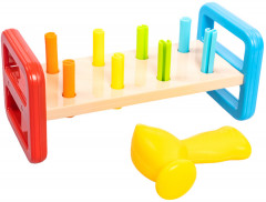 Игрушка развивающая «Забивалка. Радужные столбики» с молотком - Фото 4