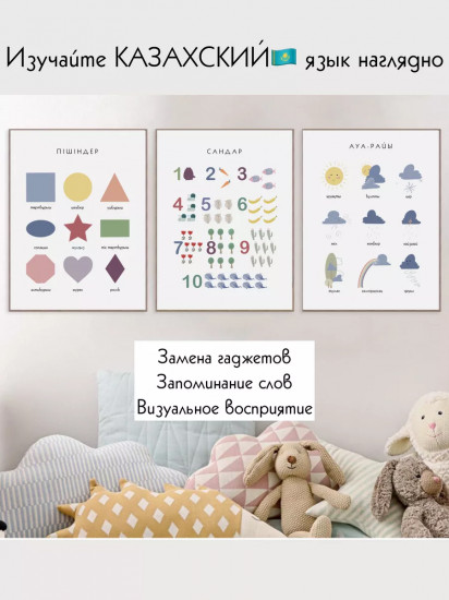 Постеры А3 на каз.яз. 10 шт. без ламин.