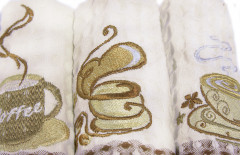 Салфетки вафельные (с вышивкой, размер 34х47 см, 6 шт) - Фото 1