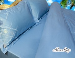 Комплект постельного белья с вышивкой "Gran Canaria" (арт. BWD020, евро, сатин DeLuxe, 2 наволочки 48х74) - Фото 4