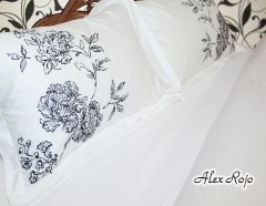 Комплект постельного белья с вышивкой "Sevilla" (арт. SJ164, евро, сатин DeLuxe, 2 наволочки 48х74) - Фото 2