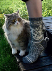 Необычные варежки и носочки в технике жаккард. Классные узоры - Фото 5