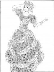 Flower Fashion Fantasies Coloring Book - Фото 4
