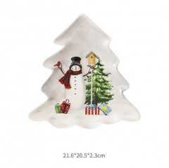 Тарелка новогодняя «Снеговики» - Фото 1