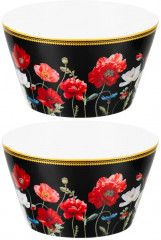 Набор салатников «Маки на черном» - Фото 1