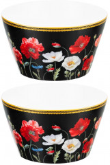 Набор салатников «Маки на черном» - Фото 2