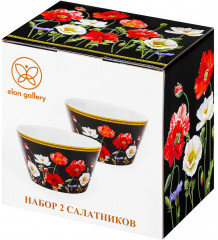 Набор салатников «Маки на черном» - Фото 5