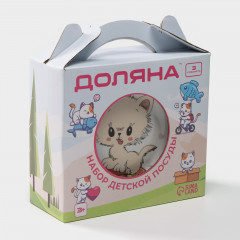 Набор детской посуды «Котёнок на скейте» - Фото 3