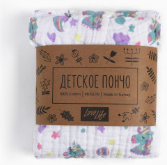 Пончо муслиновое детское «Единороги» - Фото 8