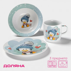 Набор детской посуды «Пингвинёнок» - Фото 1